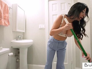 MILF Cami Strella can't resist her stepson's huge dick in steamy POV scene