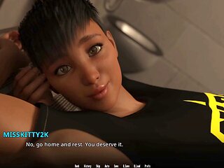 Misskitty2k takes part in a wild anime threesome with brassieres involved