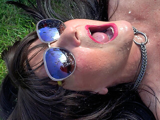 Close-up Mouth Filled with Piss - Ithastopeefun
