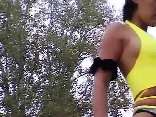 Threesome! Two Beautiful Young Women Get Fucked Outdoors by a Guy and Suck His Balls Empty.