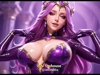 Seraphine League of Legends Nude Solo Hentai Big Tits Ass and Pussy