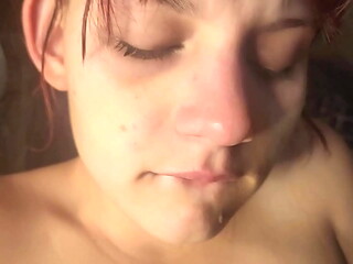 18 year old stepsis milking my cock while finger fucking her pussy