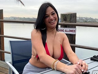 Mona Azar deepthroats and gags on his cock