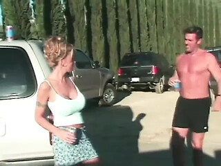 Boobylicious blonde gets finger banged by her man before banging
