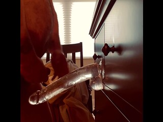 Anal Queen takes 10 inches of huge dildo
