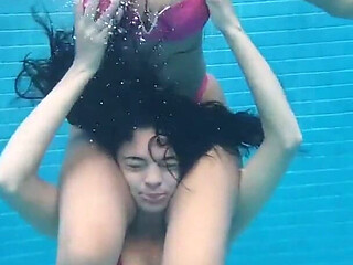 Lesbian Domination Top Girls Control Air Pool