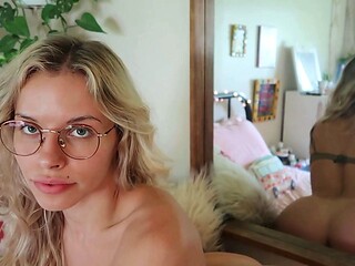Sexy blonde teen girl loves to masturbate