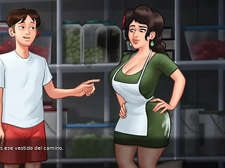 In this steamy Summertime Saga +18 Hentai game, the stepmom gets it on
