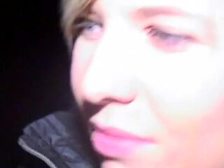 Filthy Young Blonde British Slut Warms up Cocks on a Cold Night During a Dirty Dogging Mission