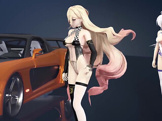 Chocolate Cream Duet Striptease Black Stockings White Stockings Racing Leotards