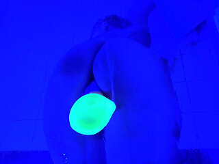 Neon fuck in the shower wet and horny