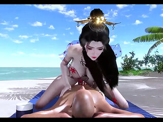 Megabyte Goddess with Bigtits - 3D Animation