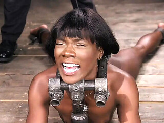 Ana Foxxx Gets Bound, Flogged, and Fucked by Machine Until She Cums