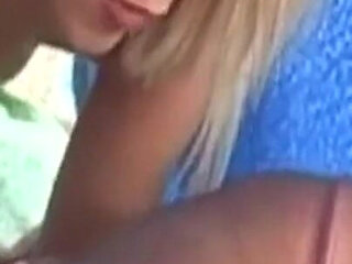 Blonde Babe Spreads Wide for Throbbing Cock Handjob
