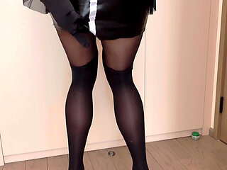 Pretty cd addicts in cumming in pantyhose