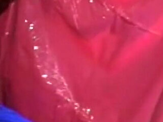 Vintage Red Latex Lingerie Glory Hole Action P2
