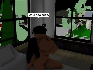Novinha safada n&atilde_o tinha como pagar o motoboy ent&atilde_o deu o cuzinho pra ele - brookhaven