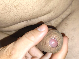 Big Uncircumcised Cock Gets About to Explode with
