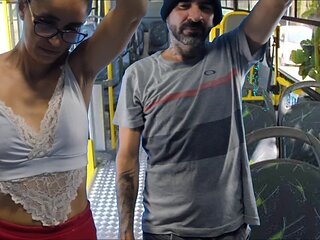 Student being <censored> on the bus in public!