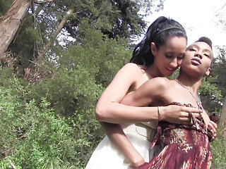 Isis Love and Nikki Darlin are horny ebony lesbians licking