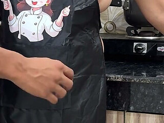 MILF Sara Caught Naked in the Kitchen! Stepson Banged Her Hard! Hindi