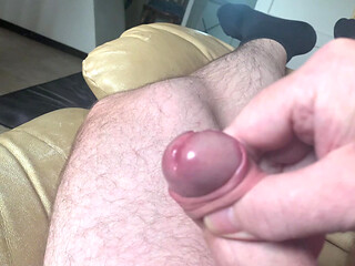 Lying on the Couch Playing with My Cock It's so Good to Play with if Only Someone Wants to Play with It