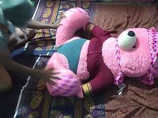 Fucking a teddy doll