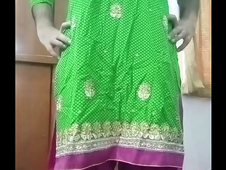 Indian Gay Crossdresser Bottom Gaurisissy real xxx homemade sex in green salwar kurta just like a housewife