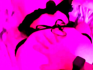 Real Couple Intimate Moment Under Red Lights