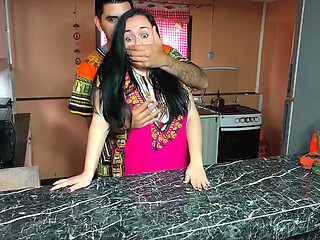 Sex in the kitchen - vacationing in India - Hindi sex