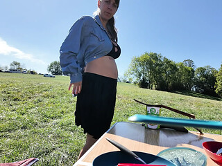 Pregnant couple fucking in a caravan