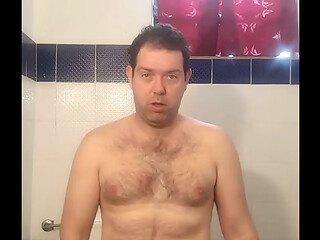 Nude boy in pubblic bathroom