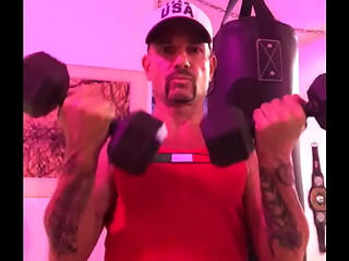 WORKING OUT BICEP CURLS  MAXXX LOADZ LOVES TO WORKOUT &amp_ LOVES TO FUCK