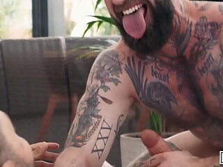 BROMO - Hot Dudes Troy Daniels And John Brachalli Play With Each Other'_s Junks Until They Cum All Over Each Other