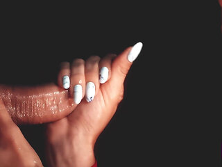 Handjob with Masturbator From Blonde Girl with Perfect Hands