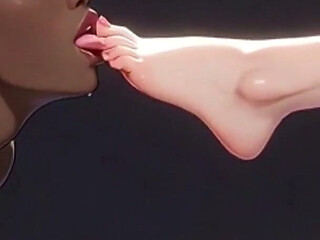Slave Licking & Sucking Blonde Mistress Feet - Very Aroused