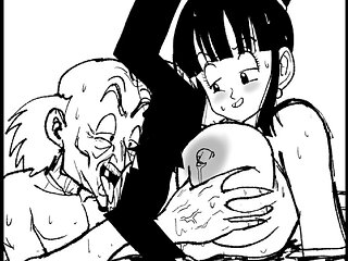 Chi-Chi from Dragon Ball Z in a wild anime parody