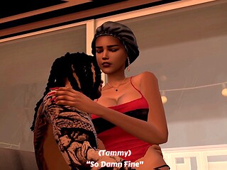 Ebony, fellatio, cartoon