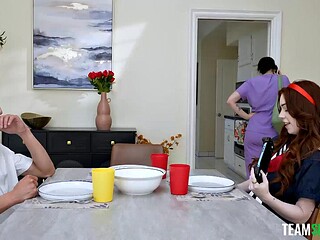 Big-Tits Sis Rides Fiance to Creampie Wedding
