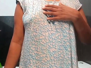 She Plays Her Excited Pussy Well Her Well Excited with in Musterbation in Bath room with bog boobs