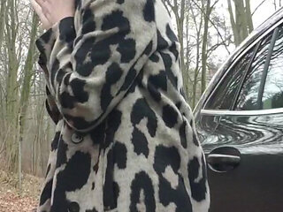 Julie naked in the forest