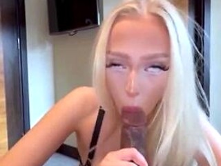 Cute Blonde Enjoys Big Black Cock