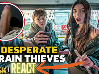 React: VIP4K. Two beautiful 18 years old girls jumps on the Stranger'_s face