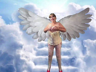 Granny Angel Red Shoes Dildo Blacking, Pussy Licking & Missionary Fucking Heaven 1 16 22