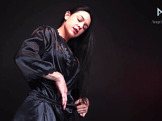 Silk Robe Tease: Just Enough to Make You Want More