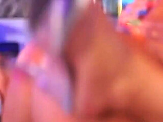 The Redhead Took the Blonde's Cock on Stage and Moaned a Lot Until She Came.