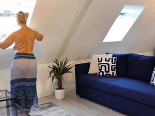 Hot Blonde Mature Wife Dances and Gets Fucked
