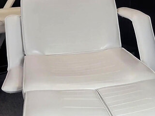 Horny Man Fuck Working Woman on Manicure Chair, Facefuck Her When She Masturbate and Squirt