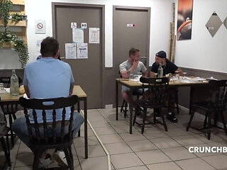 Straight boy fucked by Apolo Adrii in restaurant