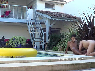 Fucked by his friend in the garden